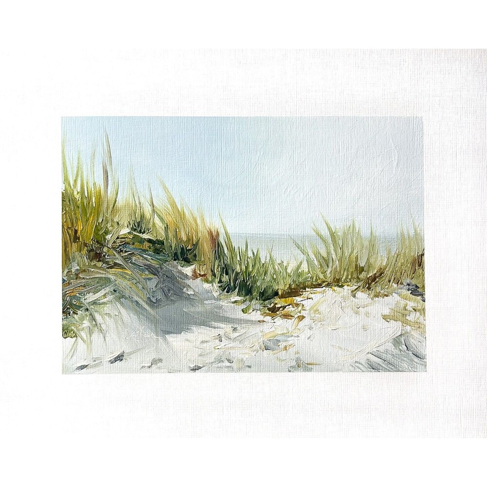 8x10 Original Oil Landscape Painting Seascape Sandy Beach Ocean Coastal Signed